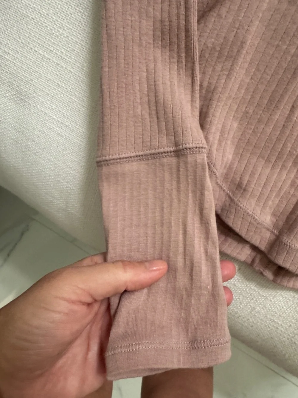 Free People Ribbed Scoop Henley Top - Mauve